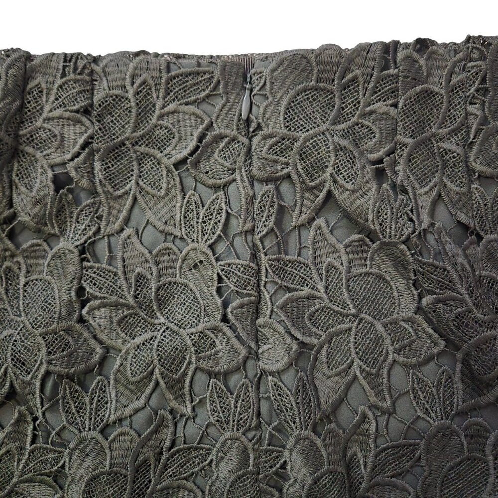 Ann Taylor Petites Floral Lace Overlay Pencil Skirt 4P Dark Green Like New - Picture 4 of 8